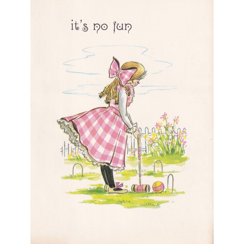 Vintage Bedelia n Beau Get Well Card Cottagecore Grandmacore Kitsch Croquet